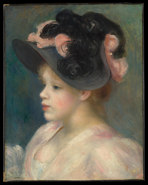 Auguste Renoir, Young Girl in a Pink-and-Black Hat