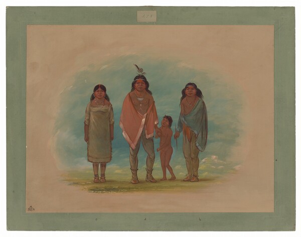 George Catlin, Patagon Chief, His Brother, and Daughter