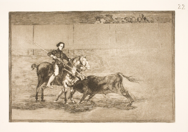 Francisco de Goya, Den fejrede Pajuelera's mandige mod (i arenaen) i Saragossa