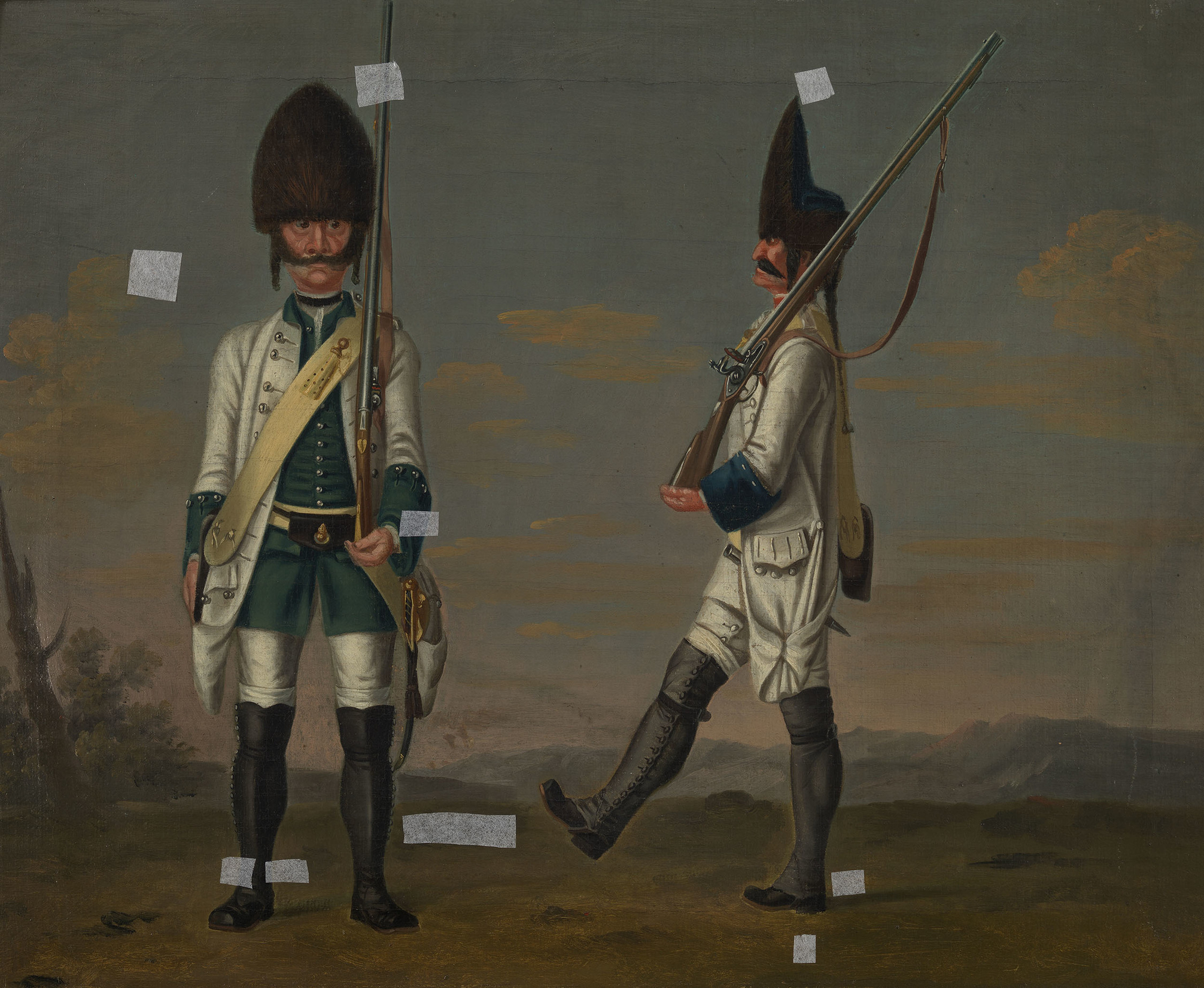 David Morier, Grenadiers, Infantry Regiment "Arenburg" and an unidentified Infantry Regiment