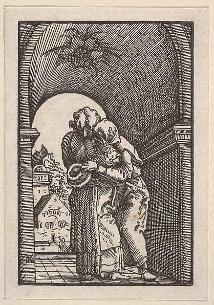 Albrecht Altdorfer, Meeting of Joachim and Anna at the Golden Gate, from "The Fall and Salvation of Mankind Through the Life and Passion of Christ"