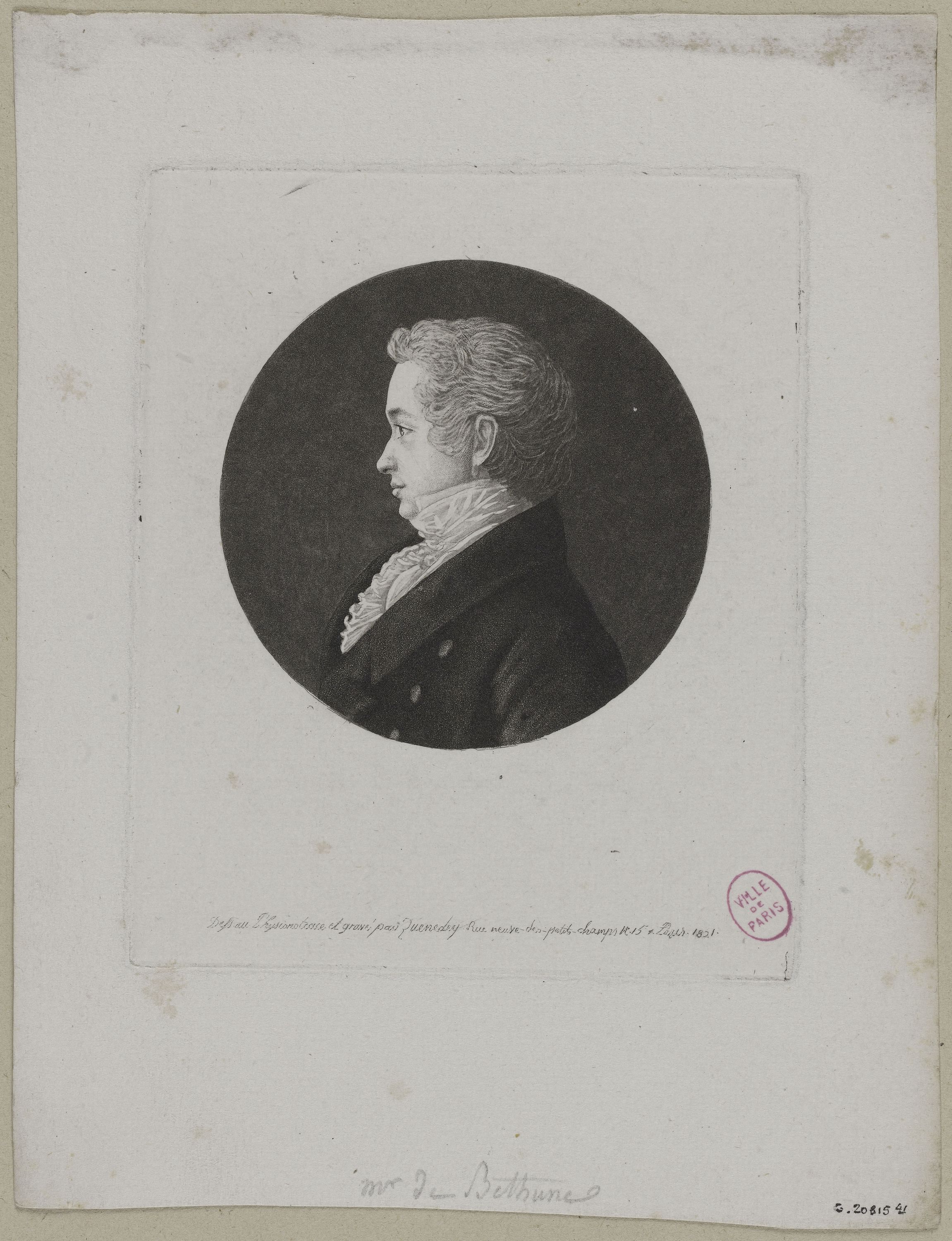 Edmé Quenedey, Portrait de Monsieur de Béthune
