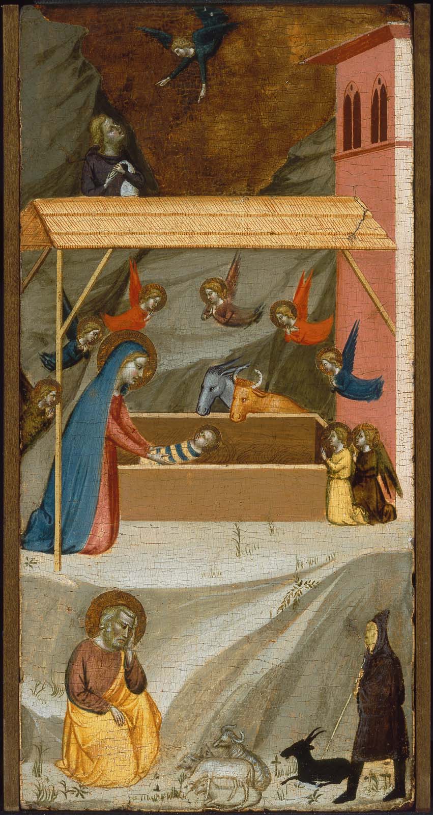 Bernardo Daddi, The Nativity and the Annunciation to the Shepherds