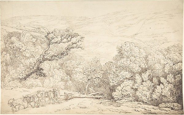 Thomas Rowlandson, Landscape with Oxen and Felled Tree