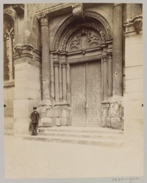 Atget, Jean-Eugène-Auguste, Doorway of Church, St Brice, Sarcelles, France