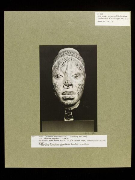 Walker Evans, Plaster Cast of Terra Cotta Head.  Yoruba.