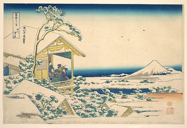 Katsushika Hokusai, Morning after the Snow at Koishikawa in Edo (Koishikawa yuki no ashita), from the series Thirty-six Views of Mount Fuji (Fugaku sanjūrokkei)