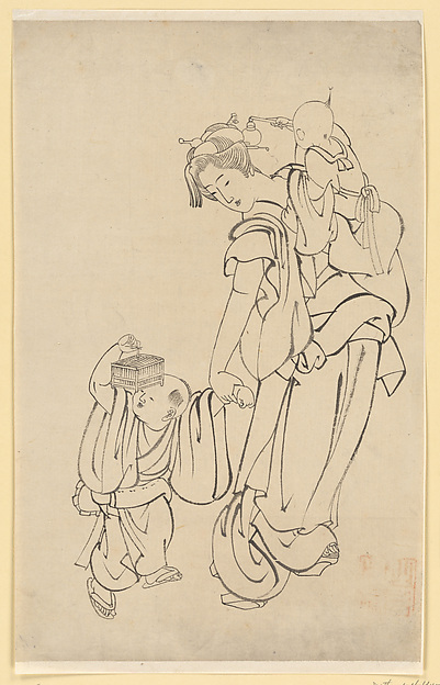 Katsushika Hokusai, Mother and Children in Summer Night