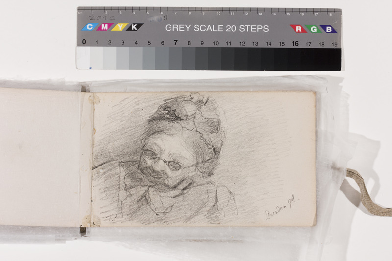 Lilly (autor) Walther, Portrait of a woman. Sheet of an album of sketches