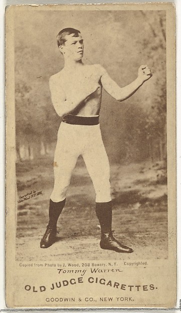 Goodwin & Company, Tommy Warren, from the Celebrities and Prizefighters series (N174) for Old Judge Cigarettes