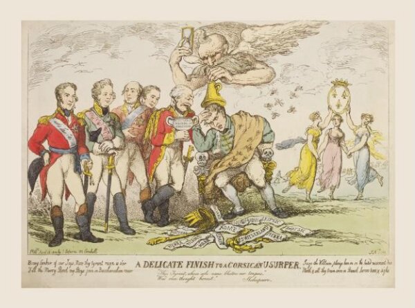Thomas Rowlandson, A Delicate Finish to a Corsican Usurper.