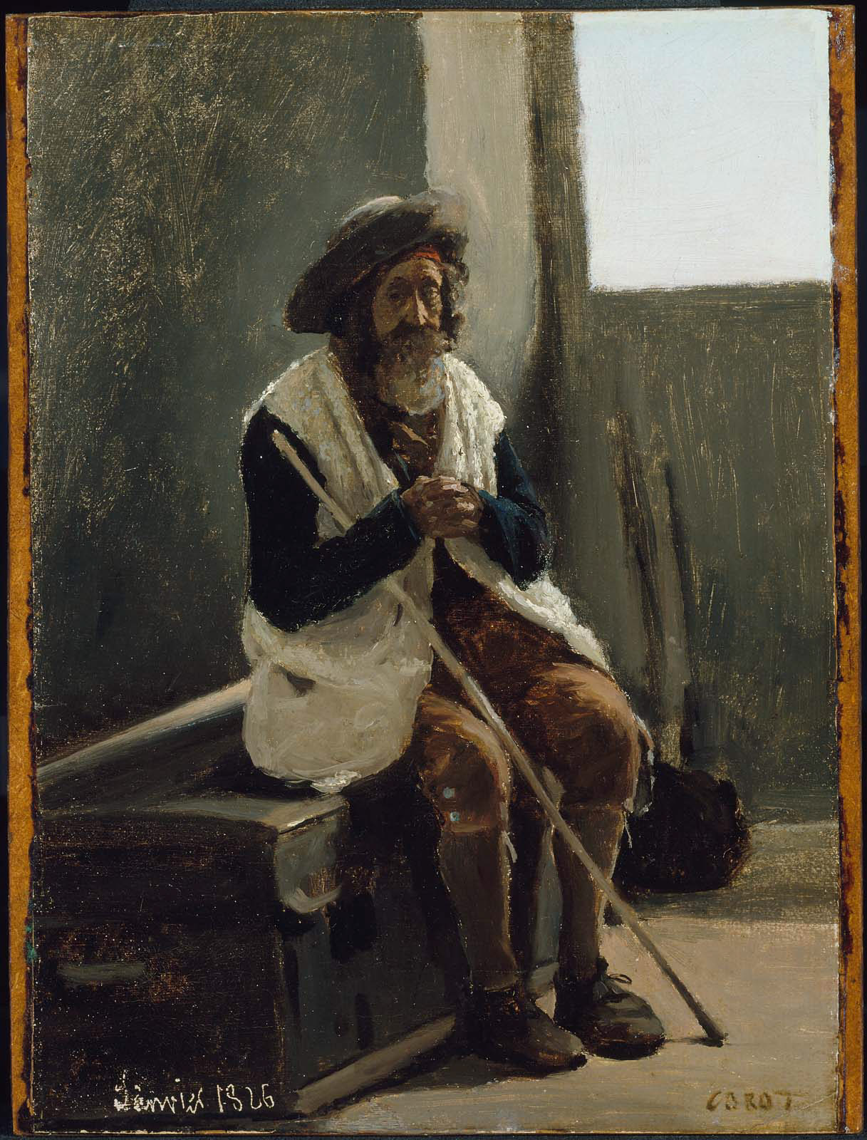 Jean-Baptiste Camille Corot, Old Man Seated on a Trunk