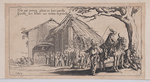 Anonymous, Copy of Roma travellers outside an inn [formerly known as La Halte des Bohémiens: Les Diseuses de Bonne Aventure (The Gypsy Stopover: The Fortune Tellers), from "Le Bohémiens, série appelée aussi Les Égyptiens, La Marche des Bohémiens, La Vie Errante des Bohémiens, Les Marches Égyptiennes" (The Gyp…