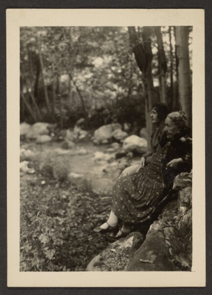 Louis Fleckenstein, [Florence and Mrs. Fleckenstein by Forest Stream]
