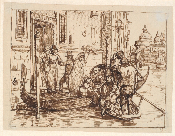 Wilhelm Marstrand, Landstigning ved Canal Grande i Venedig