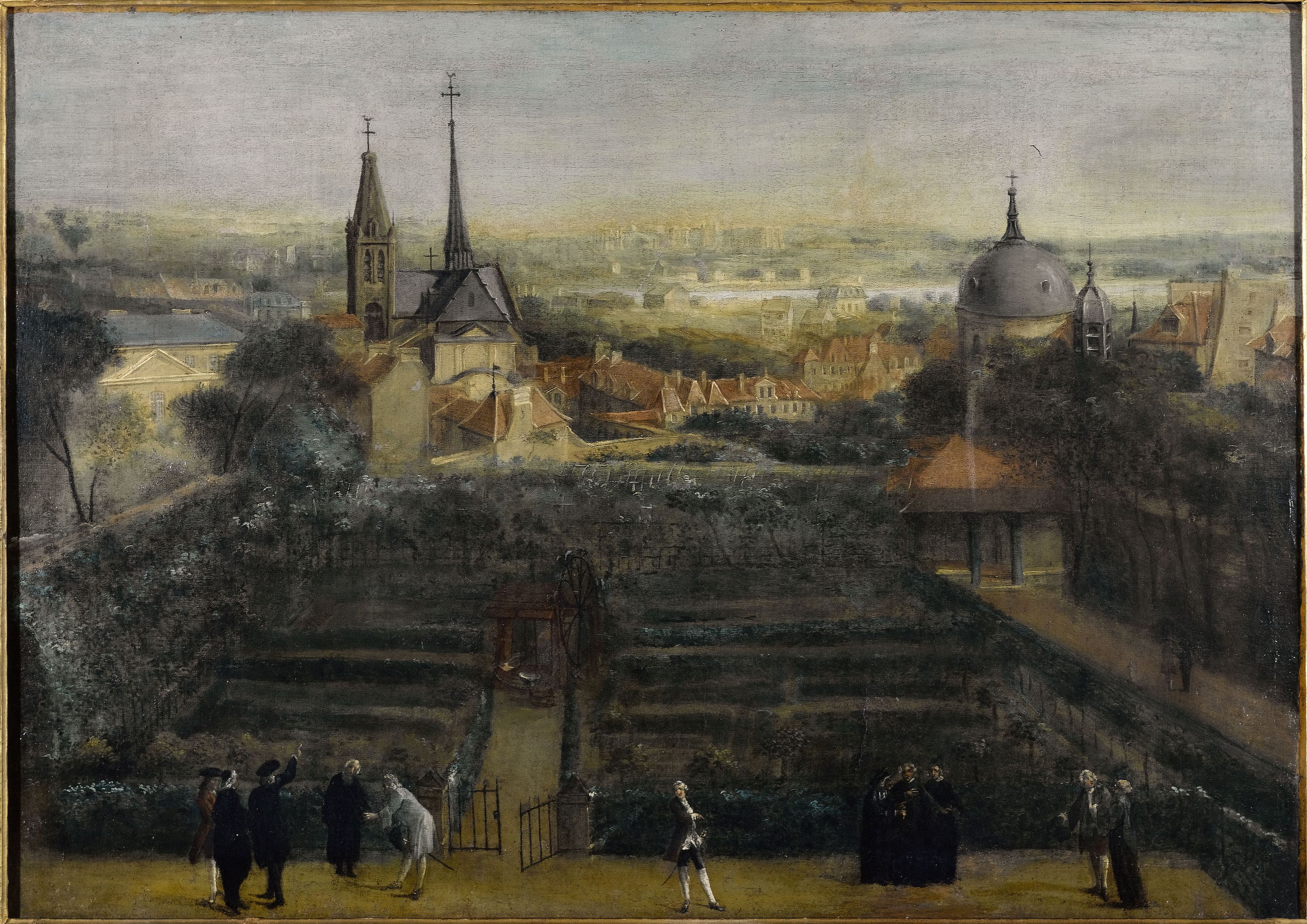 Anonyme, L'abbaye de Saint-Victor, vue du collège des Ecossais, vers 1760