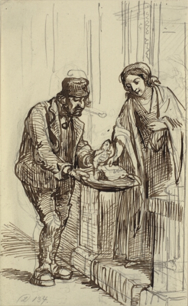 Wilhelm Marstrand, Ung dame og fiskehandler
