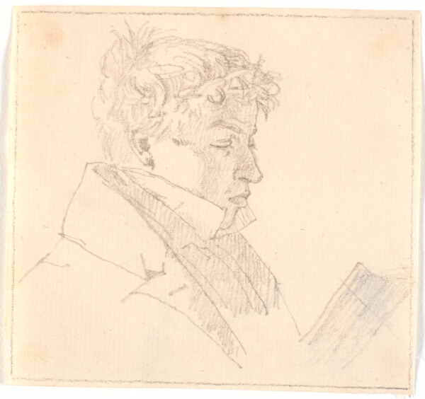 Christen Købke, Læsende ung mand, kunstnerens ældste broder, pastor Carl Adolf Købke (1804-1840) ?