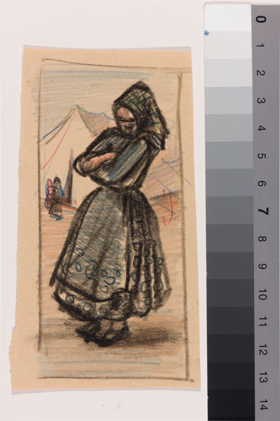 Salome (autor) Trei, Woman against tent