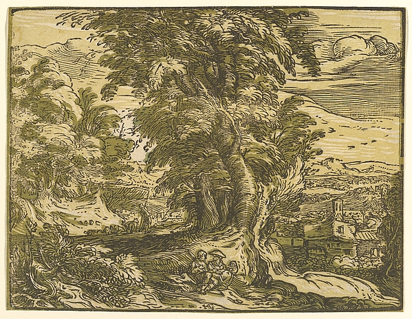 Hendrick Goltzius, Landscape with Seated Couple