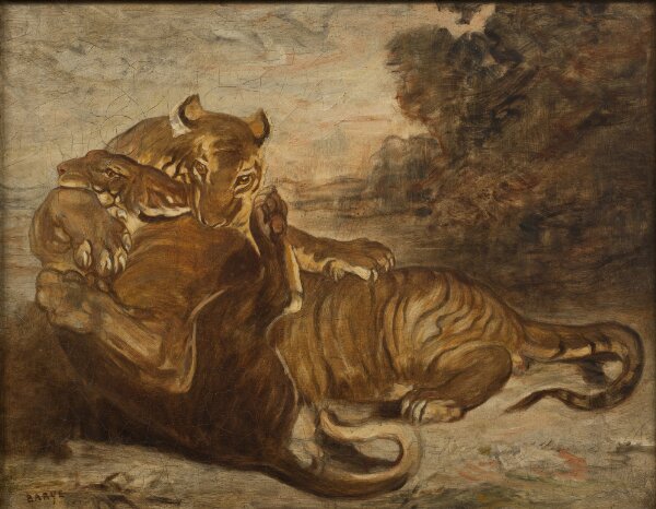 Antoine-Louis Barye, Lekande tigrar