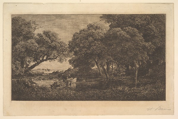 Charles-François Daubigny, Stags in Woods