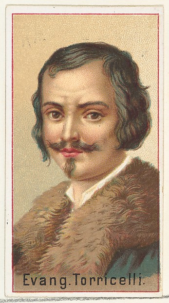 Allen & Ginter, Evangelista Torricelli, printer's sample for the World's Inventors souvenir album (A25) for Allen & Ginter Cigarettes