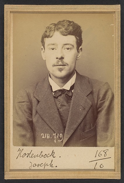 Alphonse Bertillon, Hostenbock. Joseph, Louis. 22 ans, né à Bruxelles (Belgique). Coiffeur. Anarchiste. 26/2/94.