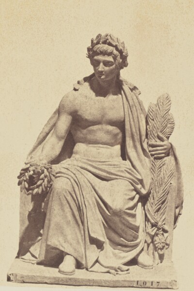 Édouard Baldus, ["L'Encouragement", Sculpture by Nanteuil, Decoration of the Louvre, Paris]