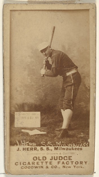 Goodwin & Company, Joseph Herr, Shortstop, Milwaukee, from the Old Judge series (N172) for Old Judge Cigarettes