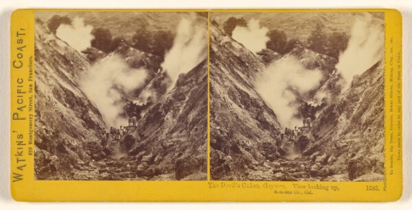 Carleton Watkins, The Devil's Canon, Geysers. View looking up, Sonoma Co., Cal.