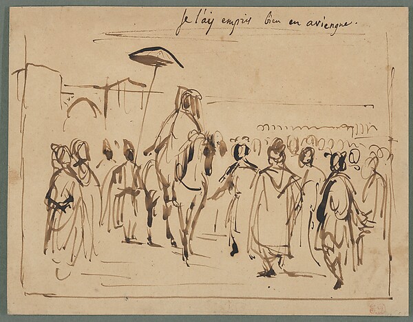 Eugène Delacroix, Study for "The Sultan of Morocco and His Entourage"