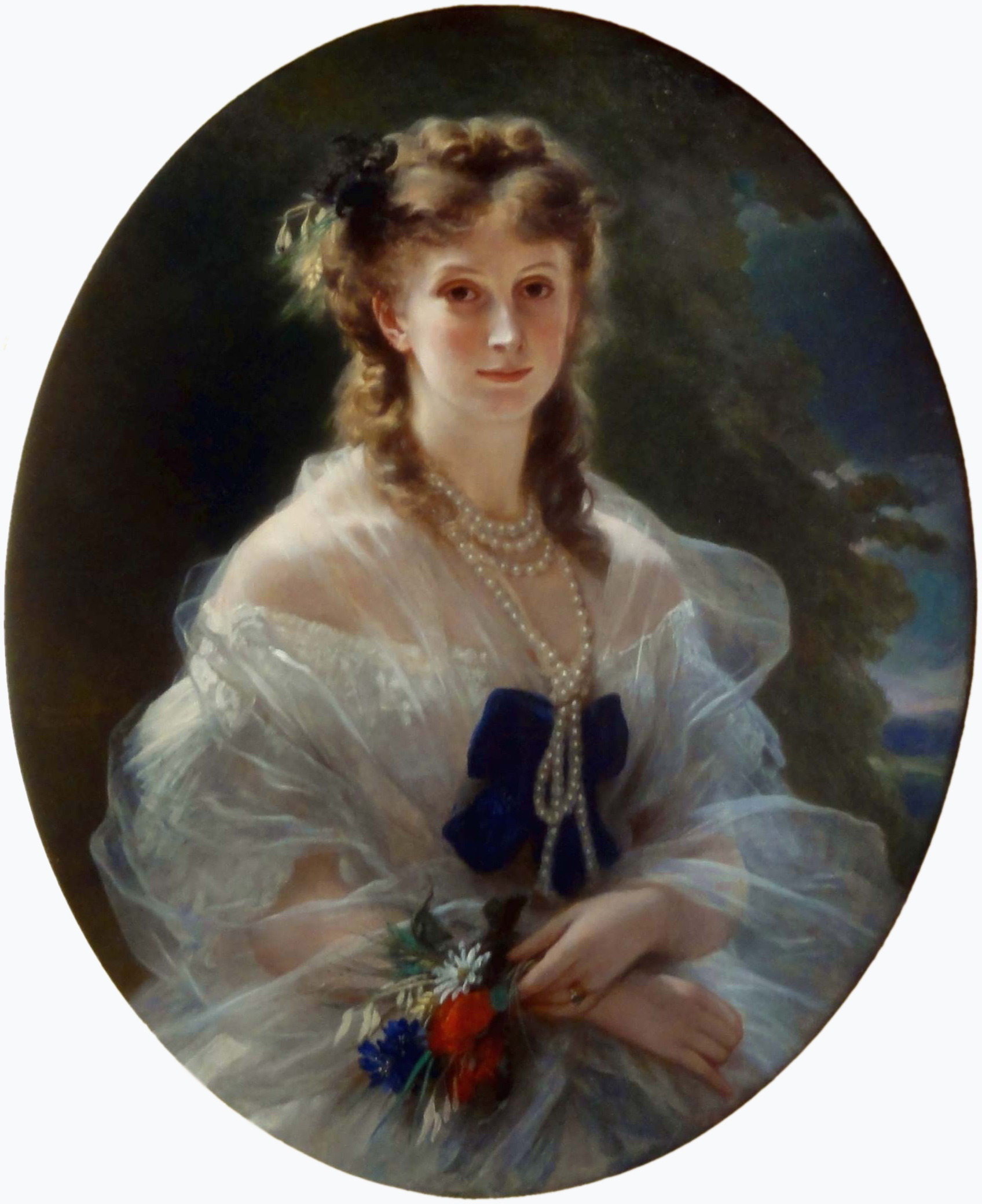 Franz Xaver Winterhalter, Portrait of a Lady in white, The Duchess of Morny, born Sophie Troubetzkoy