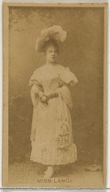 Allen & Ginter, Miss Lang, from the Actors and Actresses series (N45, Type 8) for Virginia Brights Cigarettes