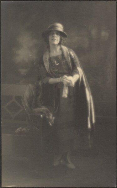 Louis Fleckenstein, [Portrait of a Woman Leaning on Bench]