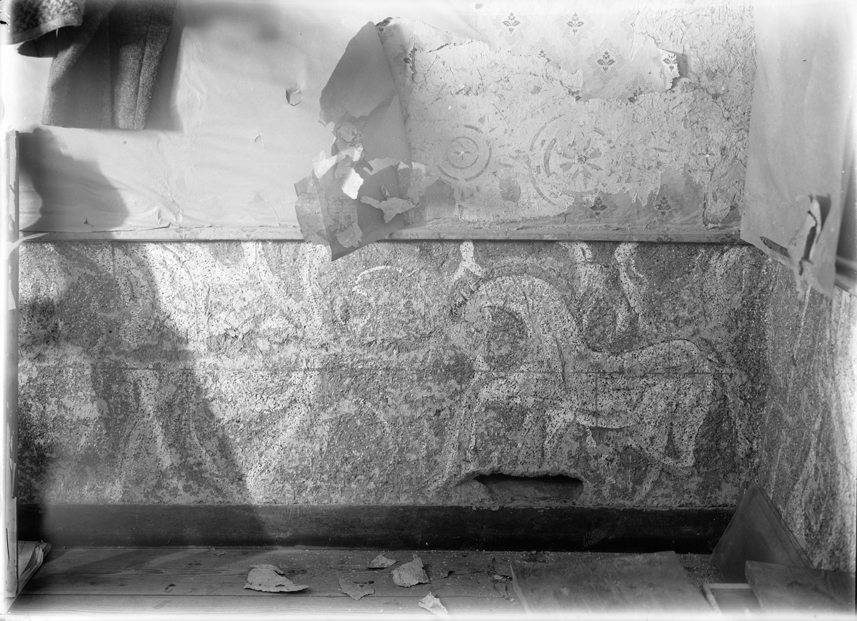 Paul Sandberg, Panel painting on clay mill, Janssons, Nyvla, Bälinge parish, Uppland, probably 1920s