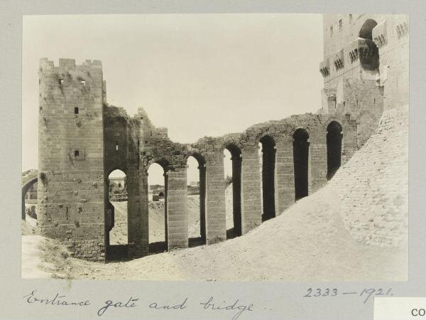K.A.C. Creswell, Entrance gate and bridge in Citadel, Aleppo