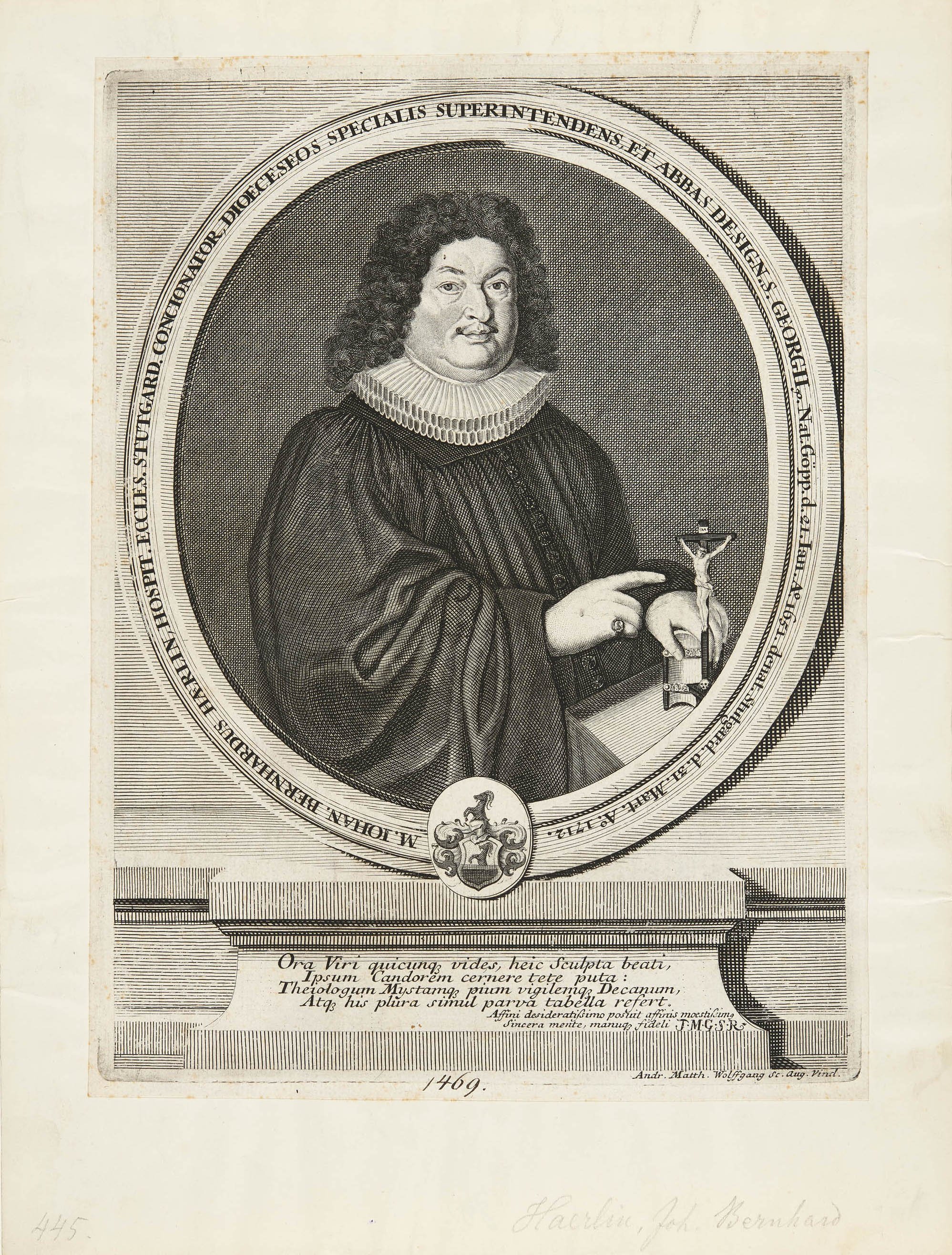 Andreas Matthäus Wolfgang, Bildnis Johann Bernhard Härlin