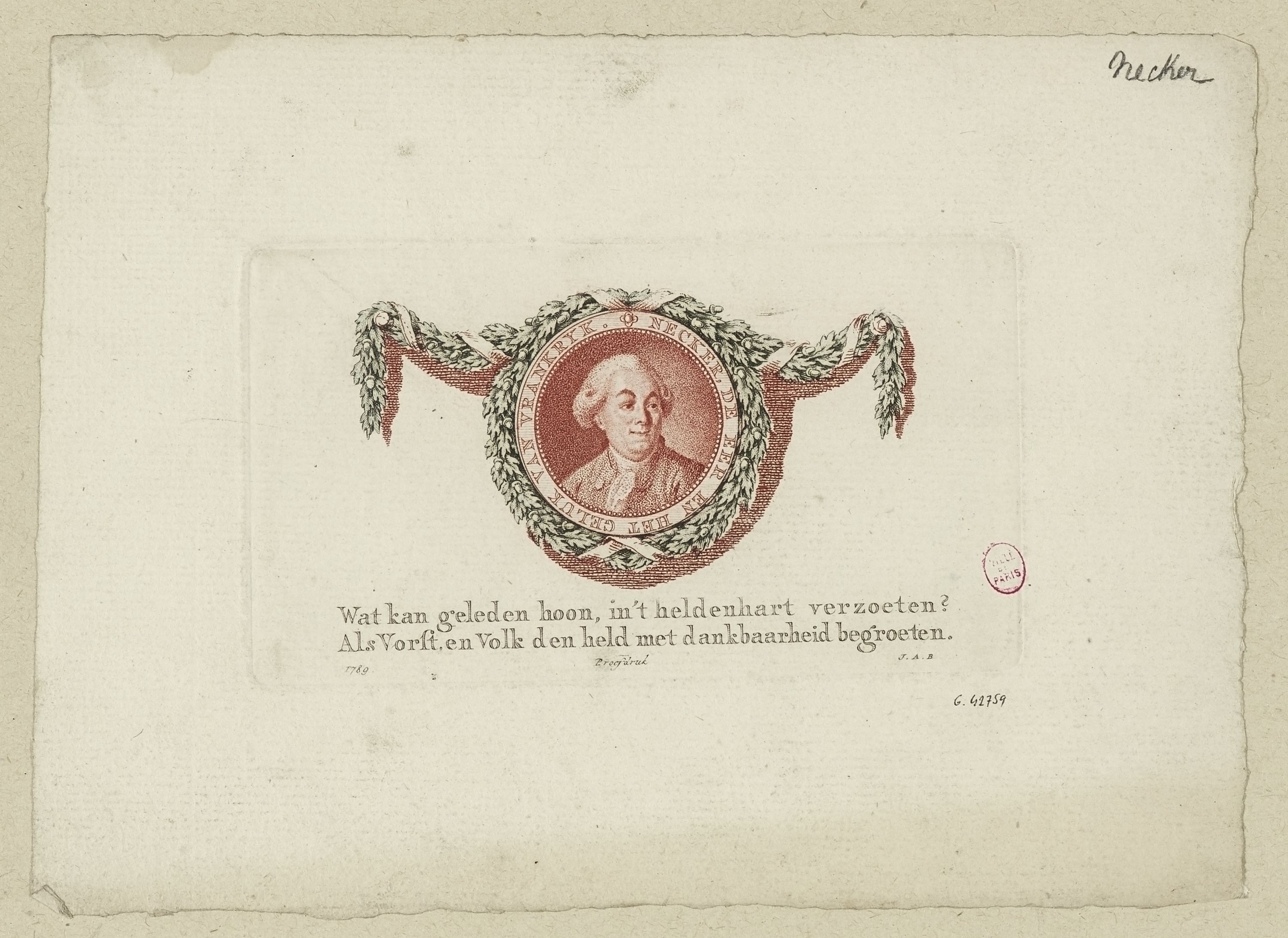 Inconnu, Portrait de Necker.