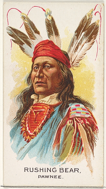 Allen & Ginter, Rushing Bear, Pawnee, from the American Indian Chiefs series (N2) for Allen & Ginter Cigarettes Brands