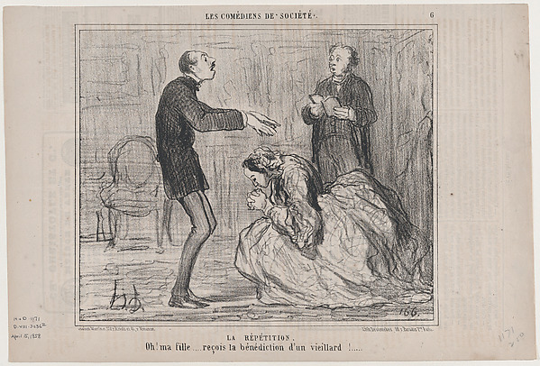 Honoré Daumier, La Répétition, from "Les Comediens de Société"