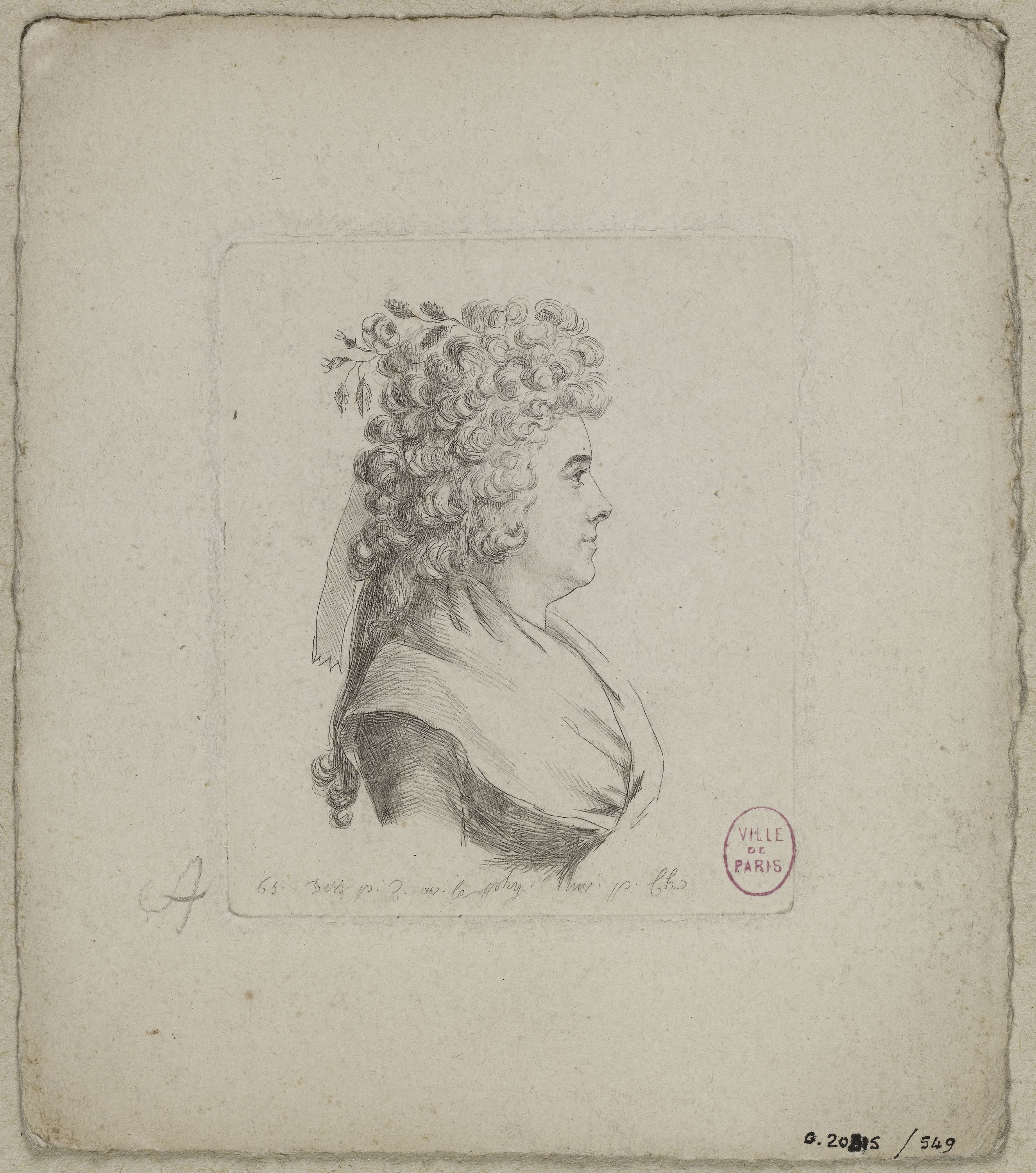 Edmé Quenedey, Portrait d'une femme, fin XVIIIème siècle/début XIXème siècle