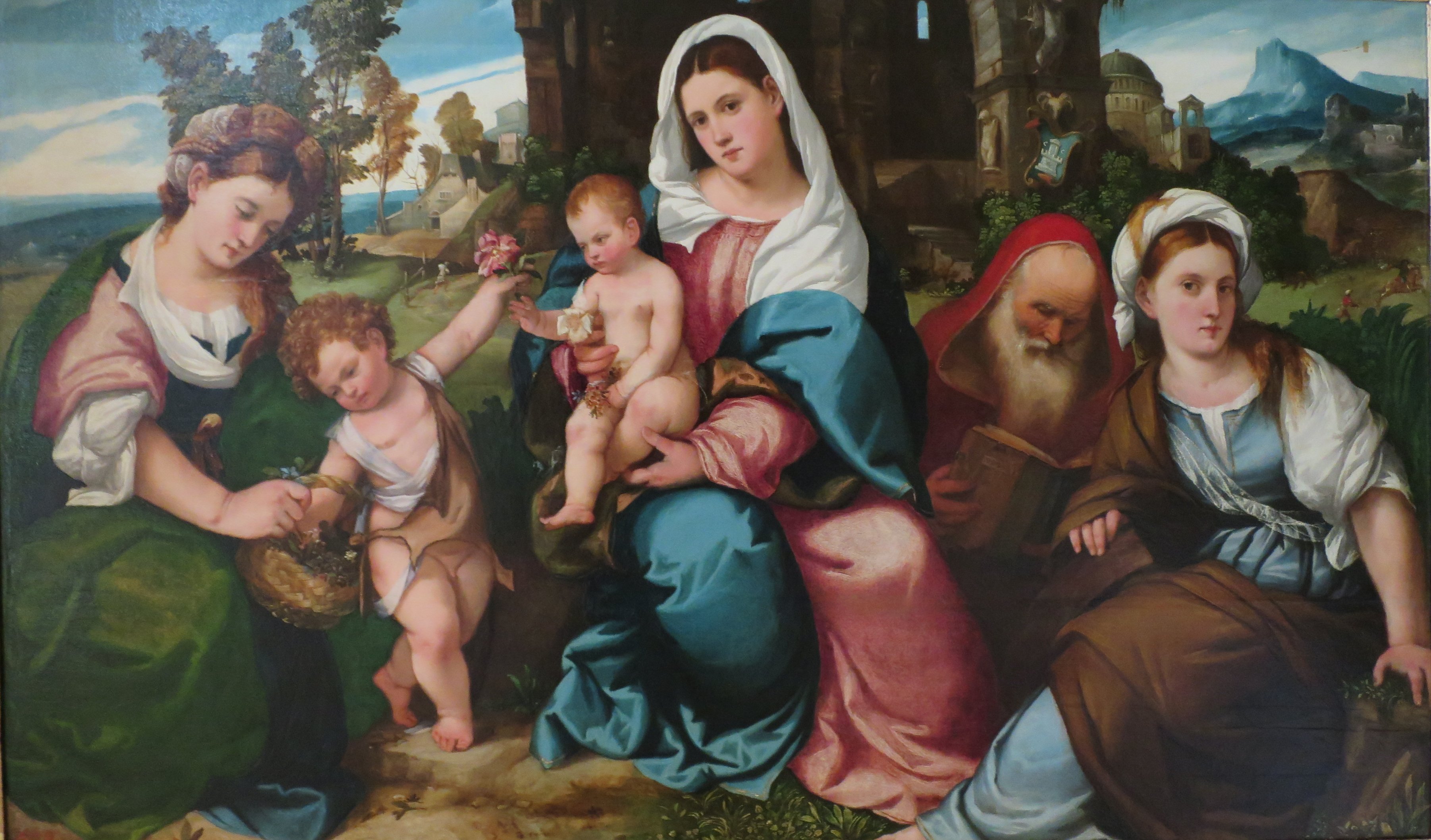 Bonifazio Veronese, Madonna and Child with St Catherine, St John the Baptist, St Dorotea and St Anthony the Abbot