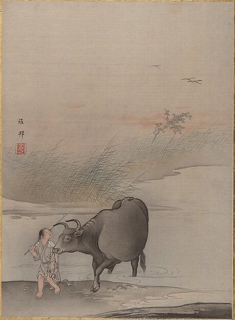 Hashimoto Gahō, Boy with Cow at the River's Edge