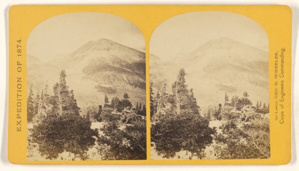 Timothy H. O'Sullivan, Baldy Peak, Cerro Blanco Mountains, Colorado, 14,234 feet above sea-level. Limit in altitude of vegetation about 11,000 feet.