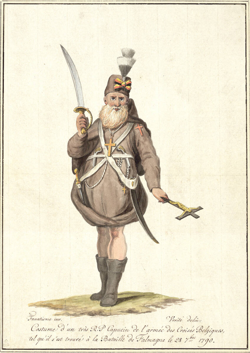 Anonym, Belgischer Kapuziner, bewaffnet wie in der Schlacht von Falmagne 1790