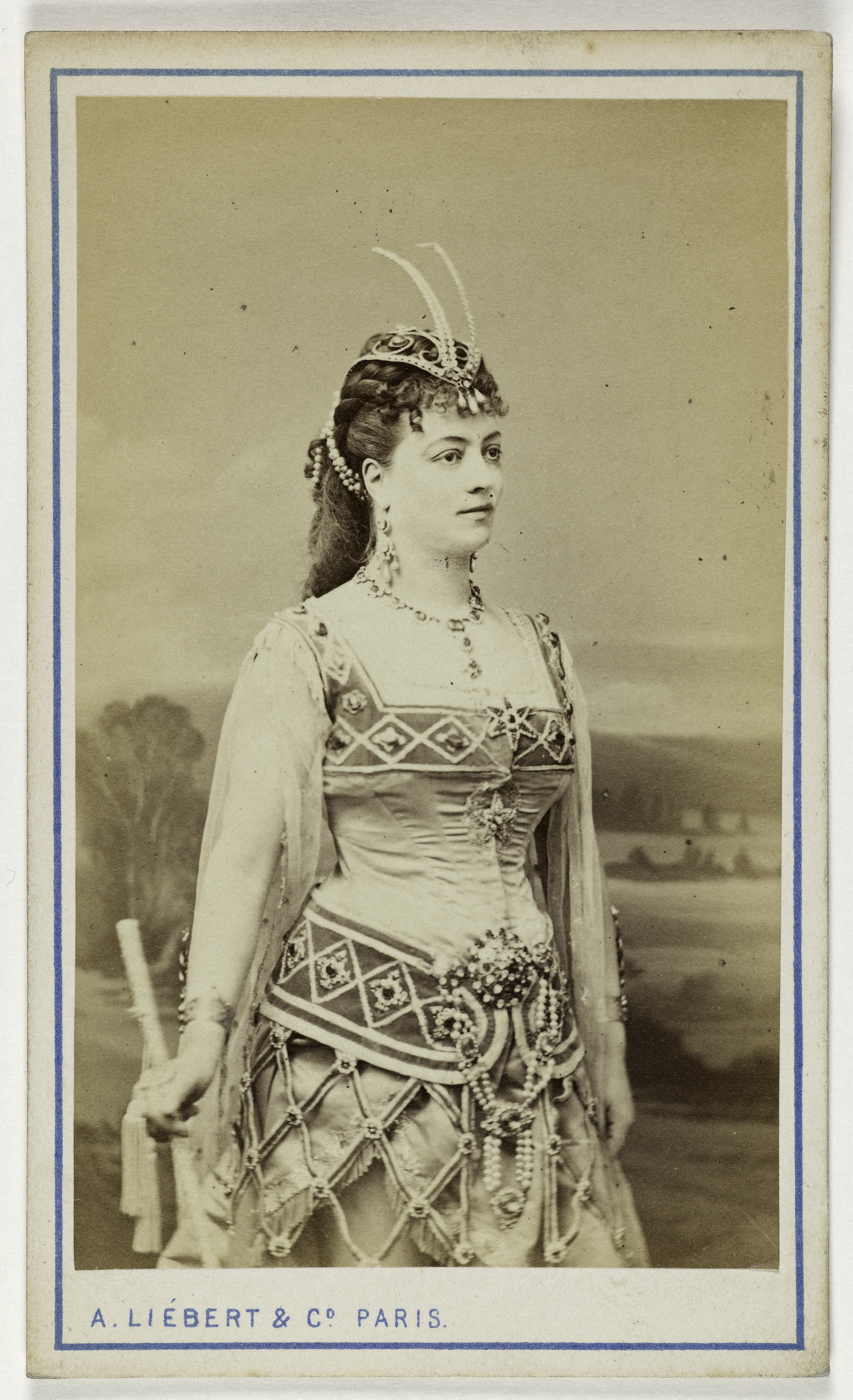 Alphonse Liébert, Portrait d'Elisabeth de Géraudon ou Gérandon, (dite aussi Volnay), (-1896), (actrice)