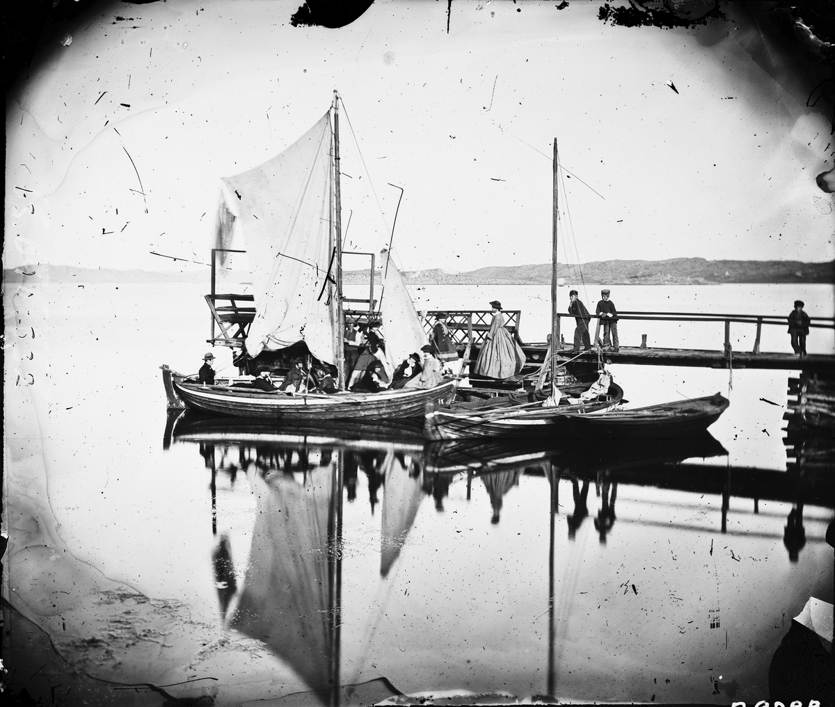 Carl Curman, Segelbåtar i hamn. Möjligen i Lysekil.