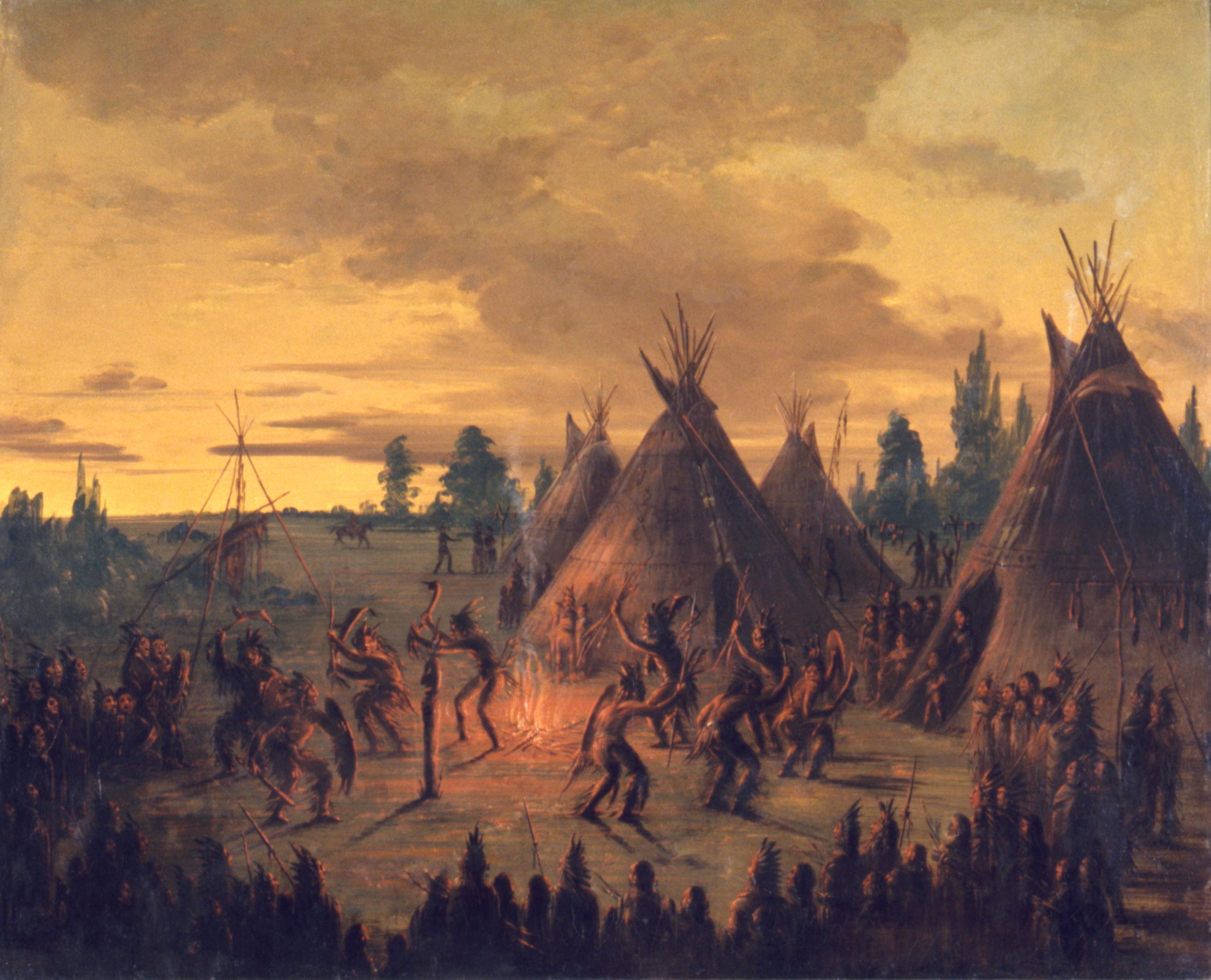 George Catlin, War Dance, Sioux