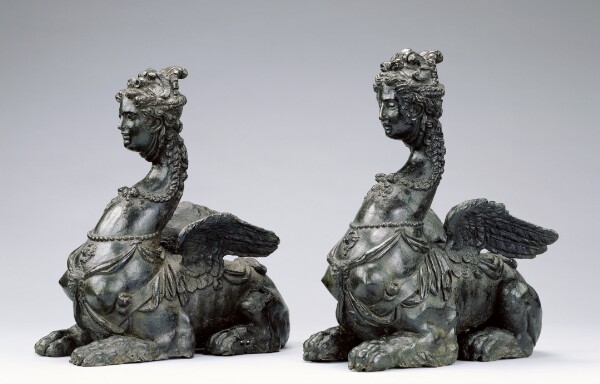 Unknown, Two Sphinxes (Accompanied by a Pair of Volute Scrolls)